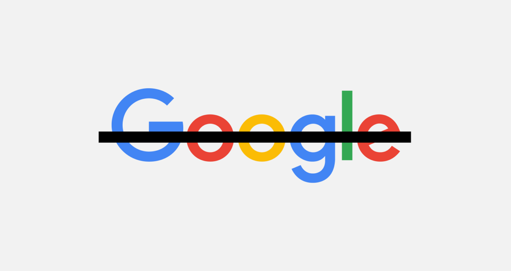 logo de google con tachadura